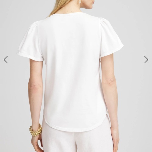 White Embellished Women's Top - Picture 2 of 3